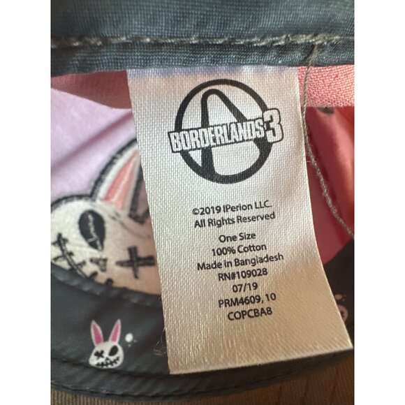 Pink & Brown Rabbit Skull Embroidered Cap Adjustable Borderlands 3 - Picture 5 of 5